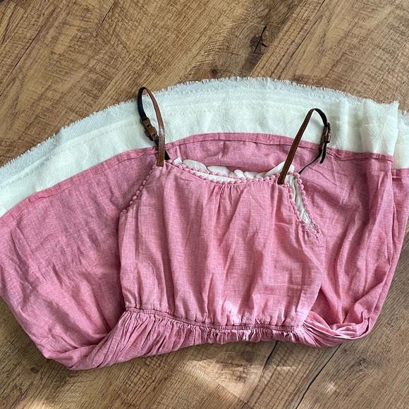 Ciel Pink Dress with leather straps and cream details - Picture 5 of 9